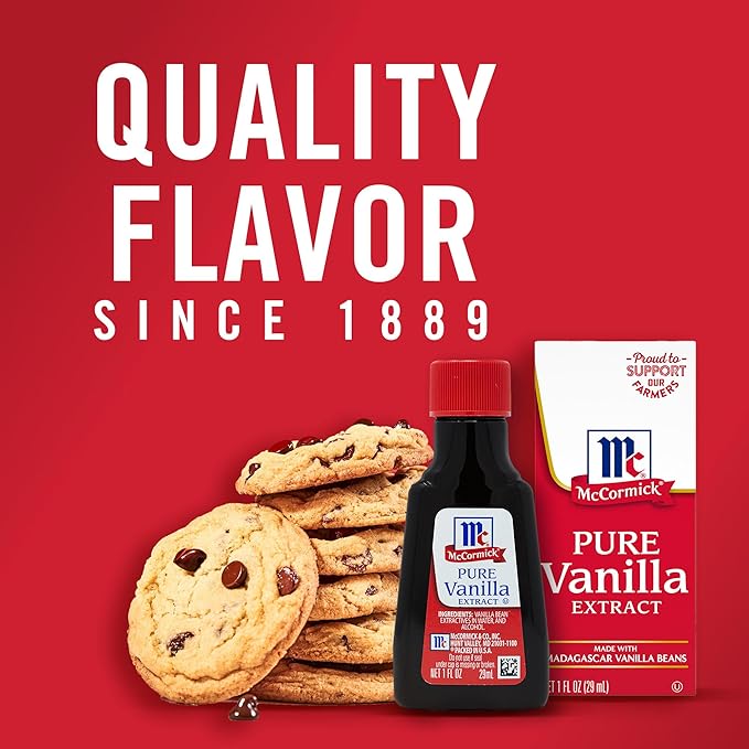 McCormick Vanilla Extract, Pure, Gluten Free, Non-GMO, Made with Madagascar Vanilla Beans, 1 fl oz
