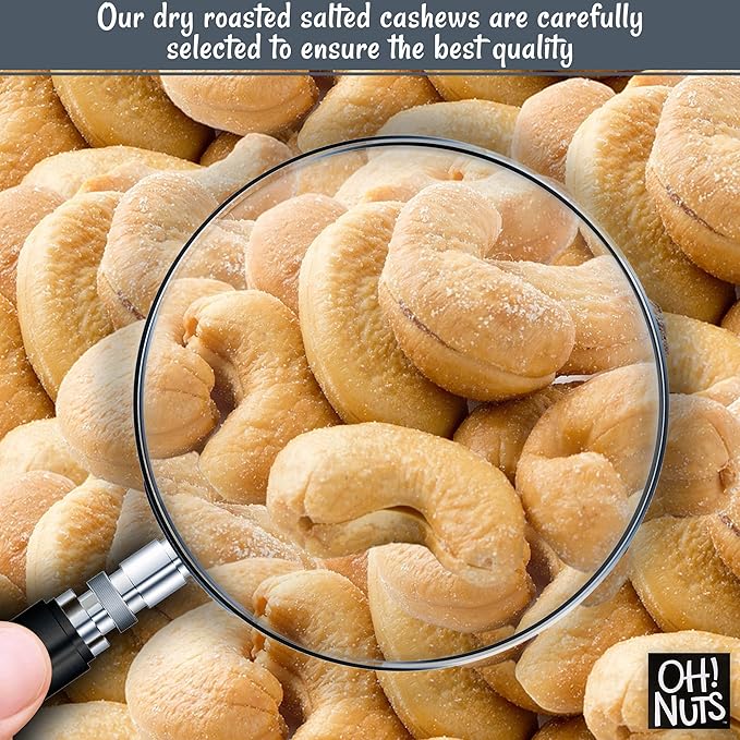 Oh! Nuts Cashews Roasted Salted - 3 lb - Oven Dry Roasted Cashews - Packed in New York Zip-Seal Bag for Exceptional Freshness
