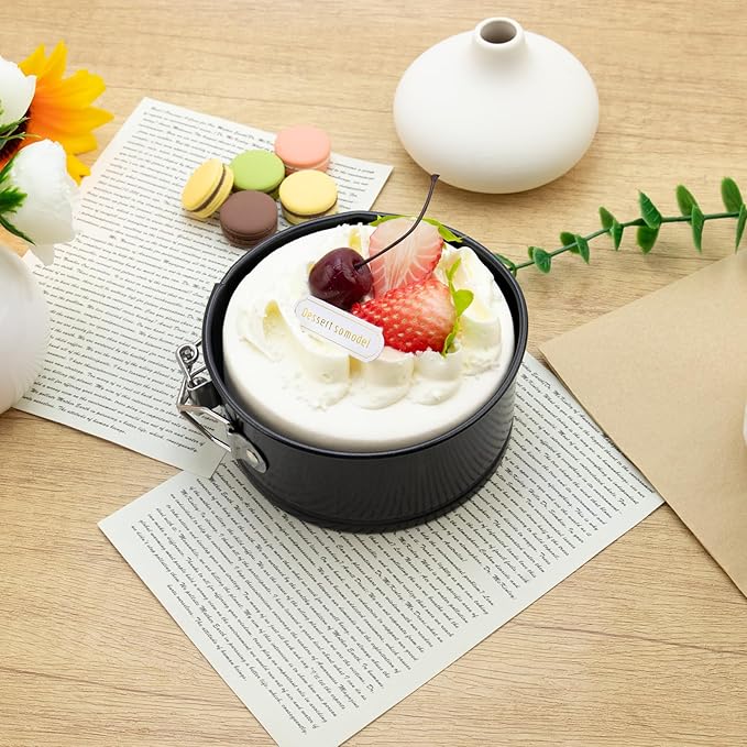 8 Pcs 4 Inch Springform Pan Mini Springform Small Leakproof Round Cake Cheesecake with Removable Bottom Nonstick Baking Cake Mold for Cheesecake Pizza