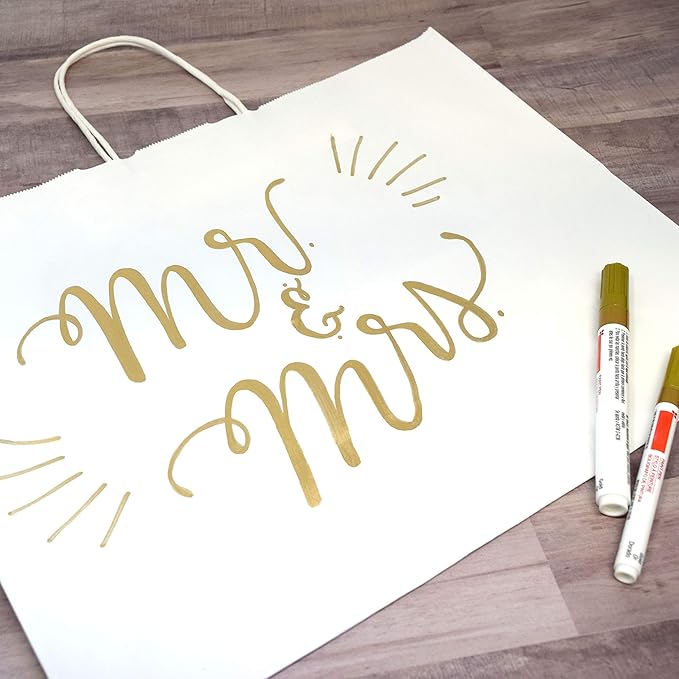 Prime Line Packaging White Gift Bags, Paper Shopping Bags with Handles for Small Business, Boutique, Merchandise, Retail, Party Favors, Bulk, 16x6x12, 100 Pack