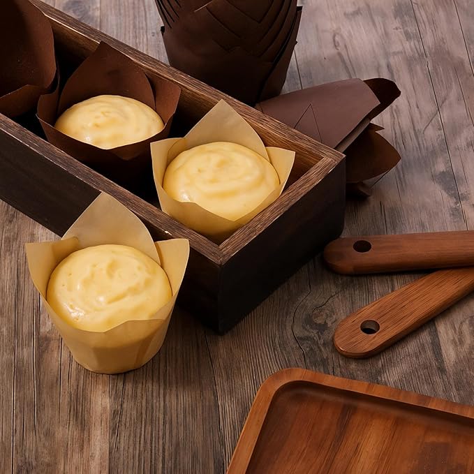 600 Pcs Tulip Cupcake Liners Baking Cups Muffin Baking Cupcake Liners Wrappers Greaseproof Tulip Cups Holders for Party Wedding Birthday Baby Showers (Simple Style)