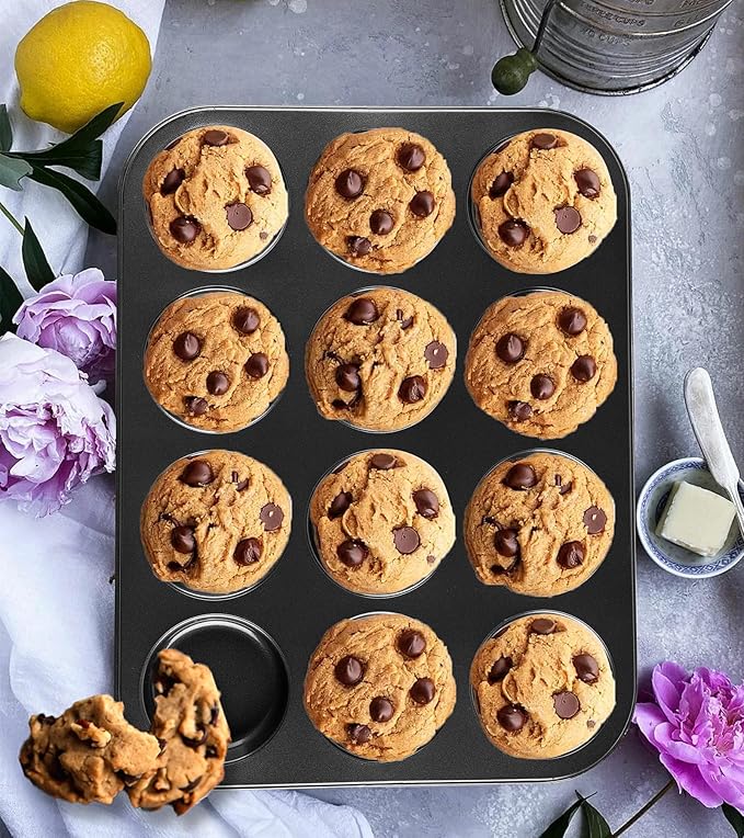 Muffin Top Pan 2 Pack Baking Pans Whoopie Pie Pan, Nonstick 3 Inch Yorkshire Pudding Pan for Pansuffin, Moon Pie, Cookies, Small Hamburger Bun