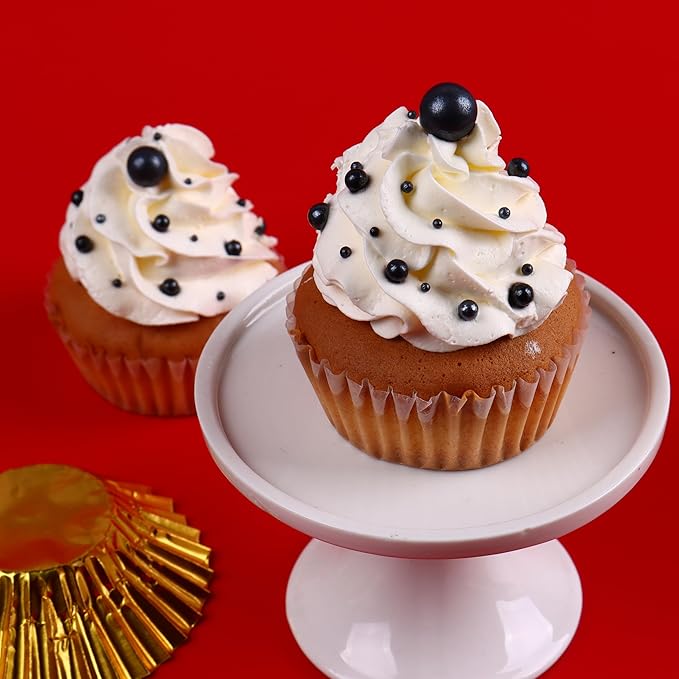 Black Sprinkles for Cake Decorating 3.5 Ounces, Edible Sugar Pearls Mixing Sizes for Cupcake Topper, Cookies, Ice Cream Toppings Cake Decorations for Party Celebrations