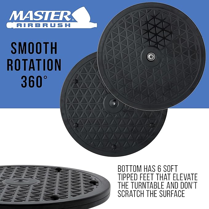 Master Airbrush Smooth Rotating 7.5 in. Diameter Turntable - for Hobby Spray Booths, Airbrushing Projects, Cake Decorating, Rotating TV or Monitor and More