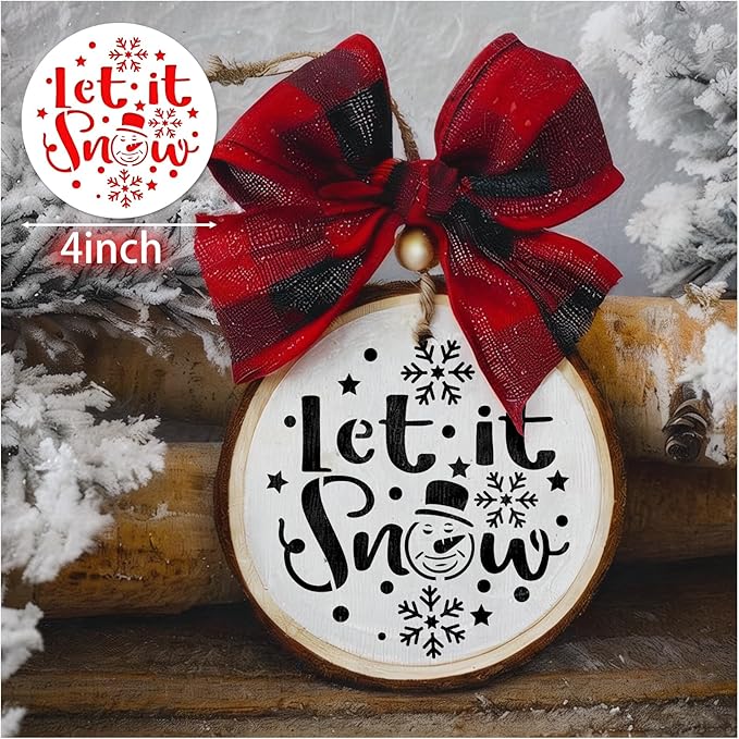 25 Pcs Christmas Stencils for Crafts Reusable 4 Inch Small Christmas Stencil for Painting on Wood Ornament Card Making Window (25 Christmas 4in)