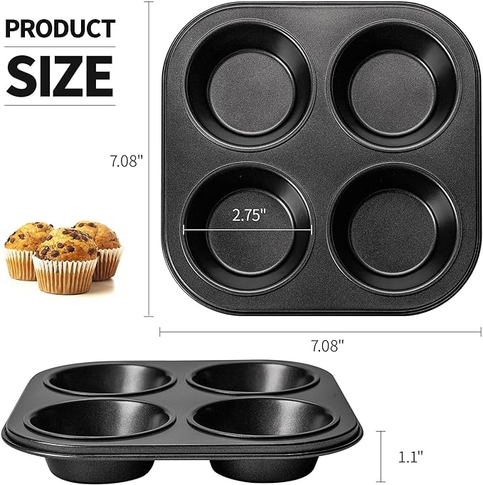 Air Fryer Muffin Pan, 2 Pack Cupcake Molds for Air Fryer Toaster Oven, Nonstick Cupcake Baking Pan for Counter Top Oven Small Oven