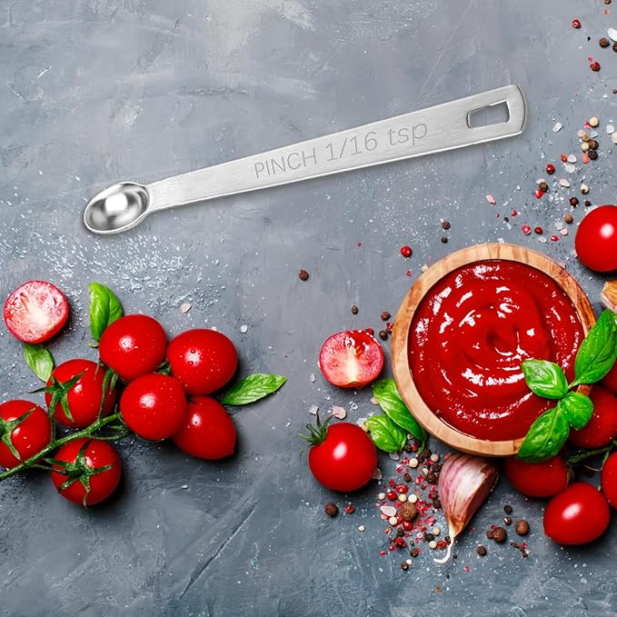 4 PCS 1/16 Teaspoon (1/16 Tsp | 0.33 mL | 0.33 cc) Single Measuring Spoon, Stainless Steel 1/16 Tsp Small Measuring Spoon Mini Measuring Spoons