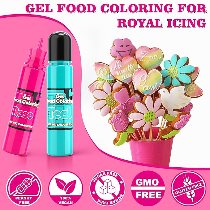 24 Colors Gel Food Coloring Set for Christmas, Concentrated Food Coloring Gel for Icing, Edible Food Dye for Baking, Candy, Cake Decorating, 0.35 Fl. Oz/Bottles