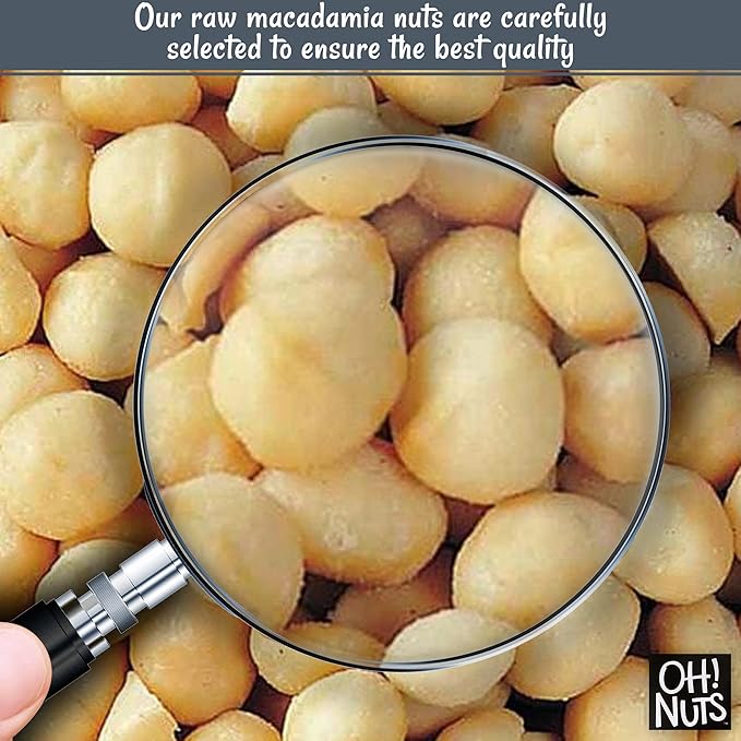 Oh! Nuts Raw Macadamia Nuts - Macadamia Nuts Unsalted - Jumbo Macadamia - 1 lb - 100% Natural Snack