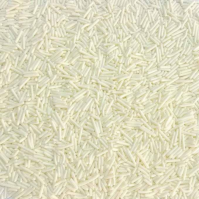 Sentovac Edible White Jimmies Sprinkles for Cake Decorating Baking | Cupcake Cookie and Ice Cream Toppers Cake Decorations| Celebrations Wedding Shower Party Chirstmas Supplies 78g/2.75oz