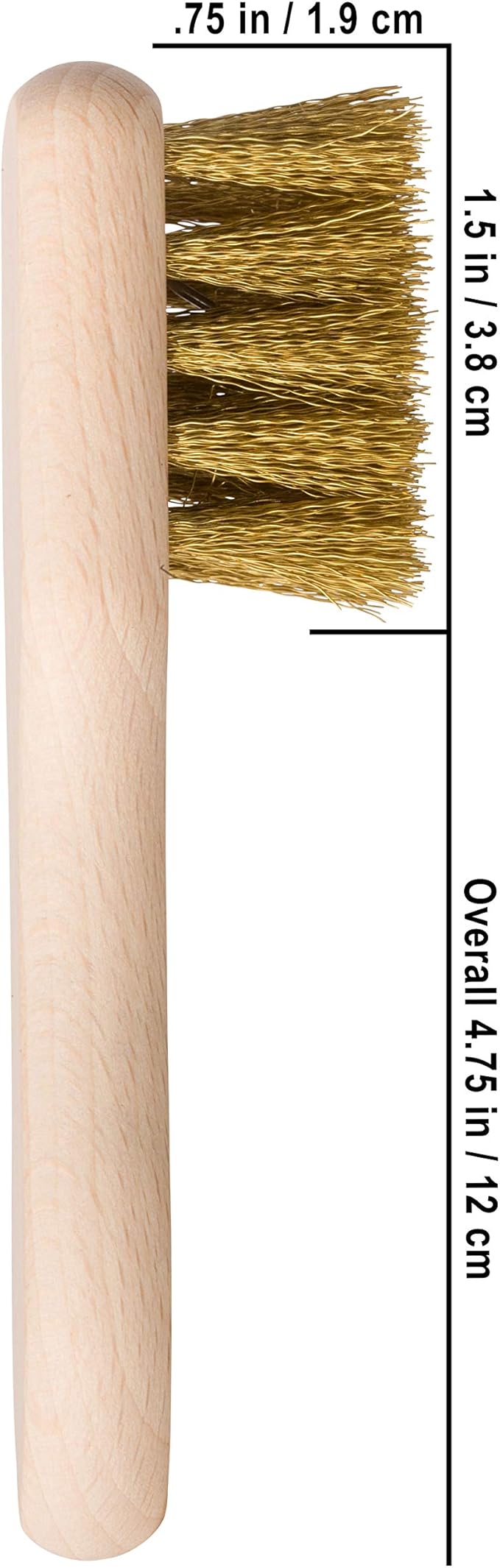 Redecker Brass Suede Brush with Untreated Beechwood Handle, 4-3/4-Inches