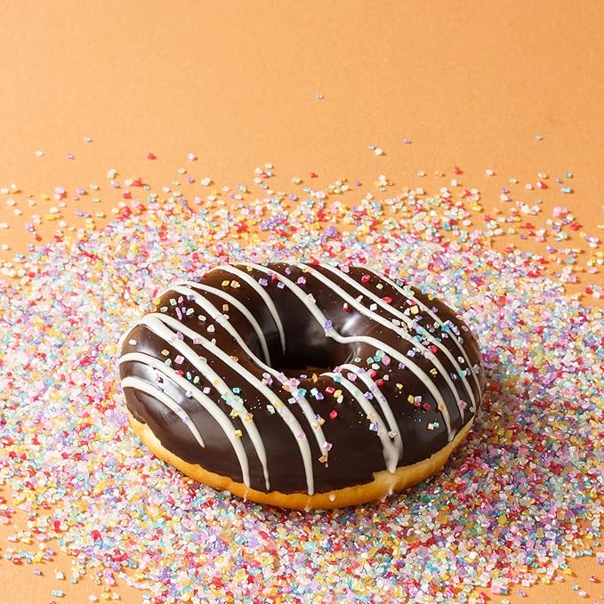 Sujoygar Rainbow Saning Sugar Sprinkles, 5oz Edible Sugar Crystals for Cocktails, Pastel Cake Sprinkles for Chocolate Ice Cream Toppings Cupcake Decoration Wedding Party Cookies Baking Dessert Food Supplies