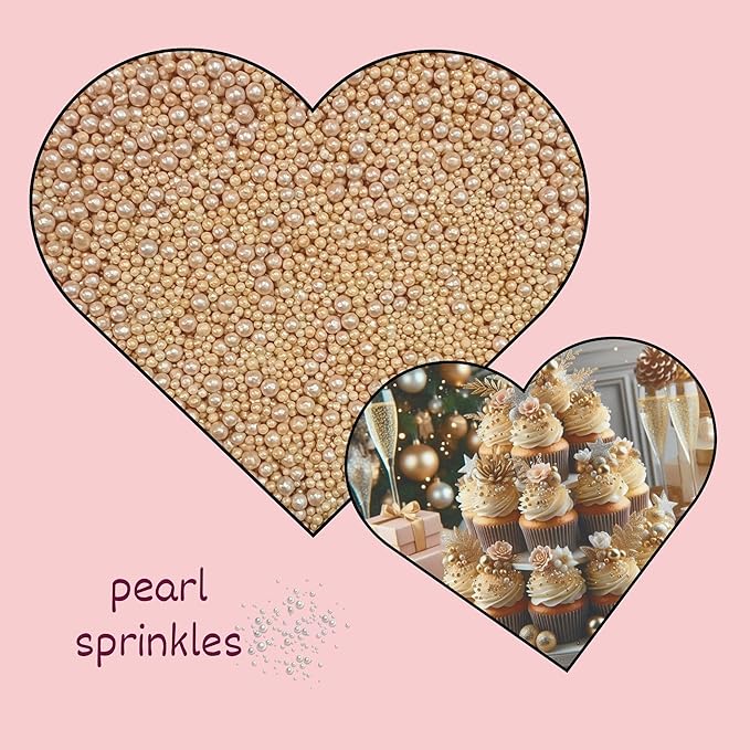 Confect Sprinkles -Love Disco Balls Gold Sprinkles – Metallic Gold Edible Pearls for Cake & Cupcake Decorating – Vegan, Gluten-Free, Nut-Free, Soy-Free, Dairy-Free, Palm Oil-Free - 4.2 Oz