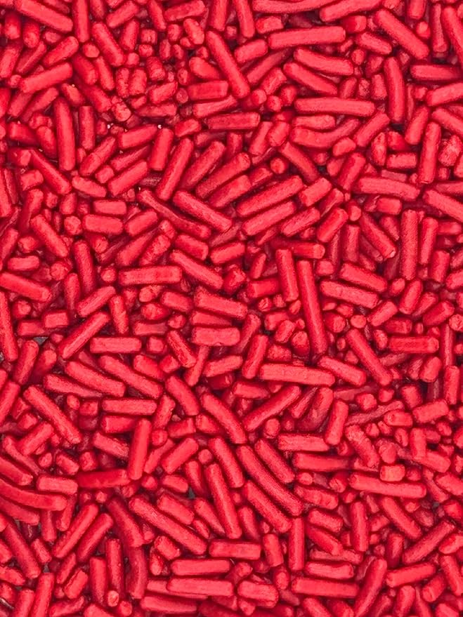 Red Sprinkles for Baking Cakes, Cupcakes, Cookie Decorations, Ice Cream and Donut Toppings Edible Decorating Baking Supplies - 4 oz package (Red)