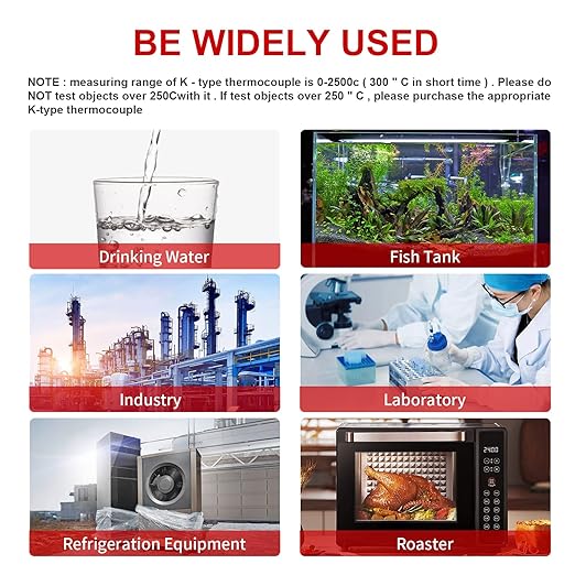4-Channel K-Type Temperature Thermometer with LCD Backlight Measurement Range- 328℉-2501℉,YMZMeter Data Logger Comes 4 PCS Thermocouple Probe Sensor -104℉-752 ℉ 9V Battery Included.