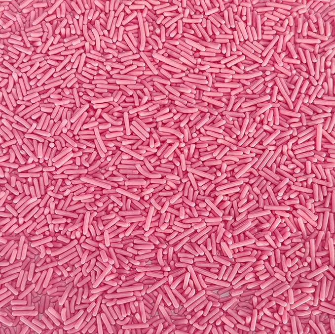 Sentovac Edible Pink Jimmies Sprinkles for Cake Decorating Baking | Cupcake Cookie and Ice Cream Toppers Cake Decorations| Celebrations Wedding Shower Party Chirstmas Supplies 78g/2.75oz