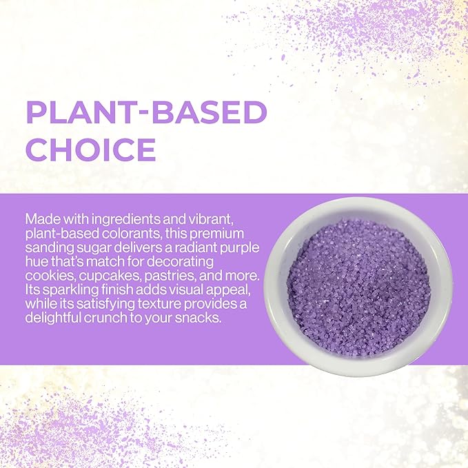 Ultimate Baker - Sanding Sugar, Purple - Vibrant, Naturally Colored Baking & Decorating Sugar, Perfect for Sprinkling on Cakes, Desserts & Confections, Medium Crystal - 8oz