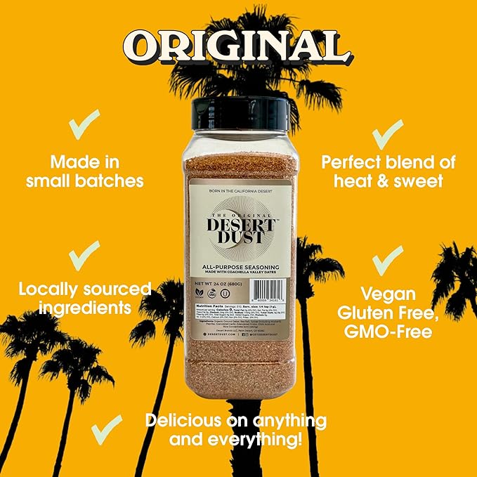 Desert Dust All-Purpose Seasoning – Smoky, Earthy & Sweet with Organic Date Sugar | Versatile Rub for Steak, Chicken, Fish, Veggies & More | Gourmet BBQ & Grilling Spice Blend (24oz, Original)