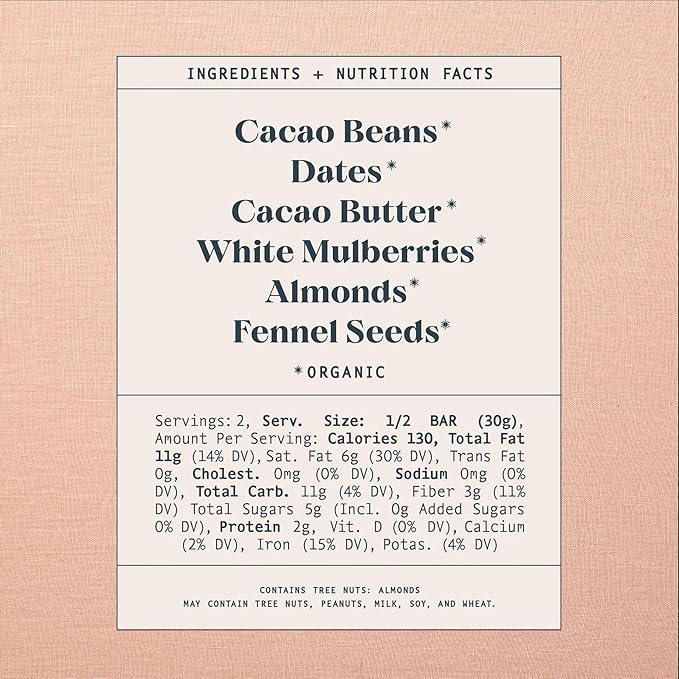 Spring & Mulberry Dark Chocolate Bars – Healthy Chocolate, Date-Sweetened - Mulberry Fennel 3 Pack
