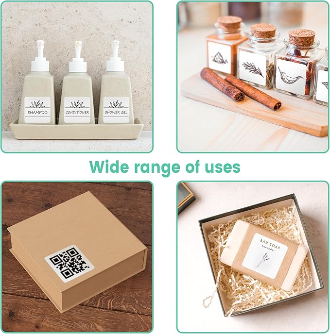 L LIKED 360 Printable Matte Square Sticker Labels 2”x2”- 12 Labels Per Sheet, 30 Sheets - Compatible with Laser & Inkjet Printings