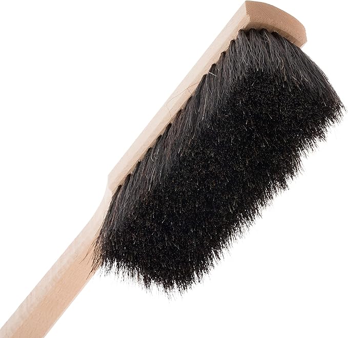 Redecker Horsehair Workshop Brush with Extra-Long Beechwood Handle, Stiff Natural Bristles, 17 Inches, Made in Germany