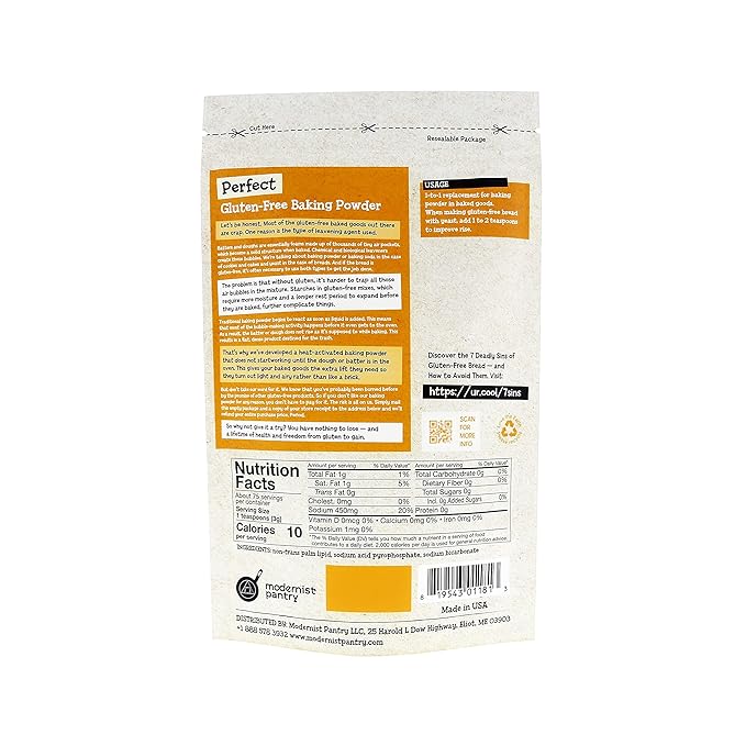 I'm Free Perfect Gluten-Free Baking Powder Vegan ⊘ Non-GMO Gluten-Free OU Kosher Certified - 8 oz.