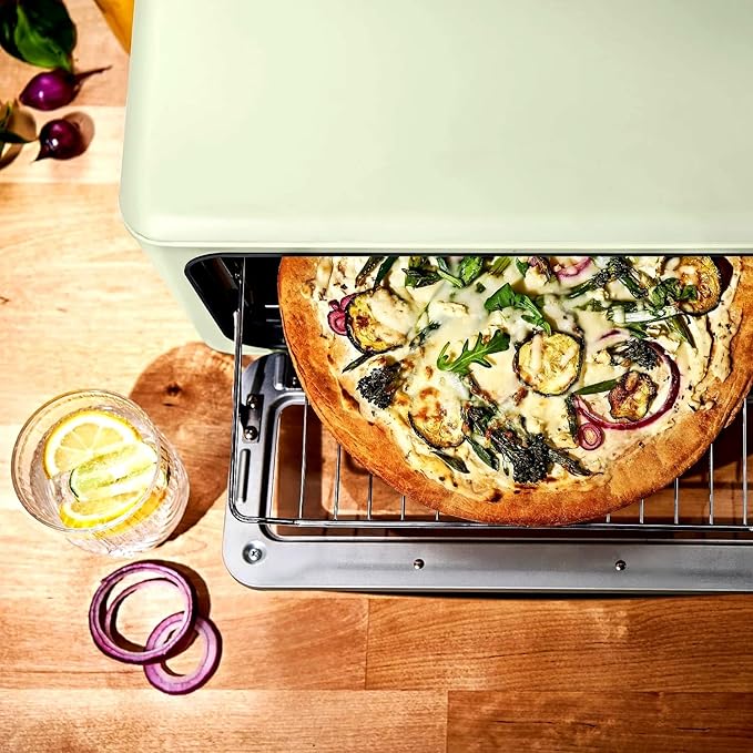 Beautiful Infrared Air Fryer Toaster Oven Combo - 10-in-1 Countertop Convection Oven with Air Fry, Bake, Pizza, Toast & Dehydrate Functions - 1800W Stainless Steel Kitchen Appliance (Sage Green)