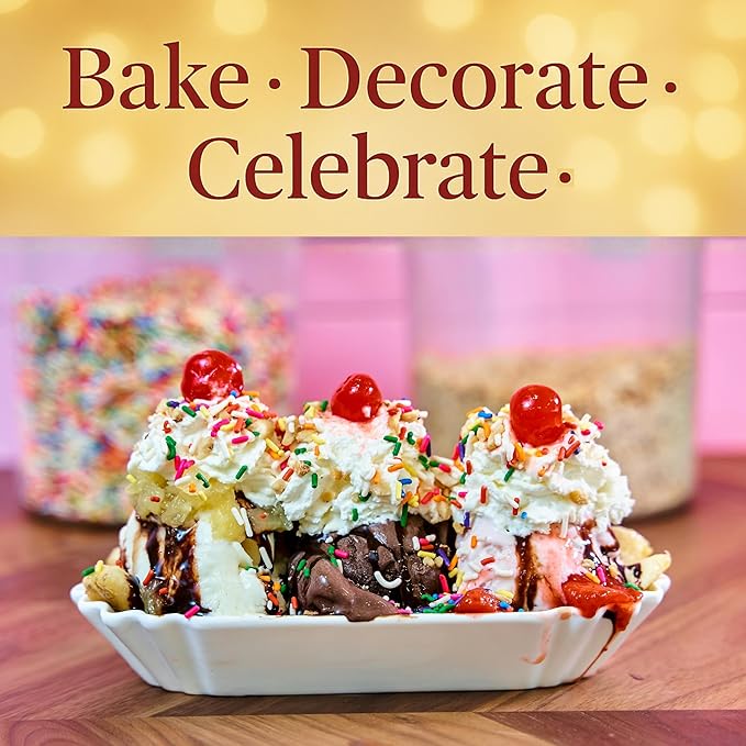 Christmas Holiday Sprinkles Jar - Kosher, 4.5 OZ in Jar - Holiday Jimmies - Red White and Green Xmas Baking Toppings for Cookies, Cakes, Cupcakes
