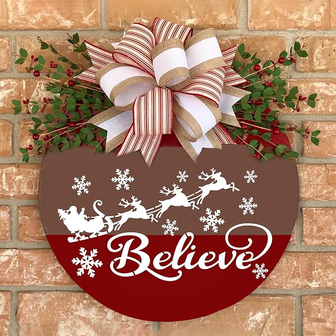 8 Pcs Large Christmas Stencils for Crafts, Reusable Christmas Rub on Transfers Painting Crafts, Xmas Stencils for Painting On Doormat Wood Wall Decor (Classic.8)