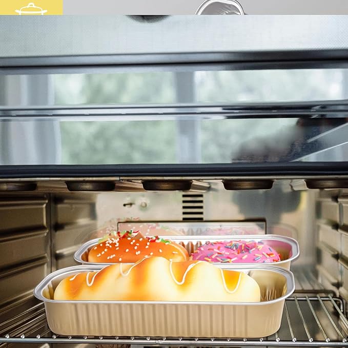 20PCS Rectangle Mini Loaf Pans with Lids,Mini Cake Pans with Lids,Disposable Ramekins Baking Cups Muffin Tins Cupcake Cups for Wedding Party Birthday,6.8oz (Champagne)