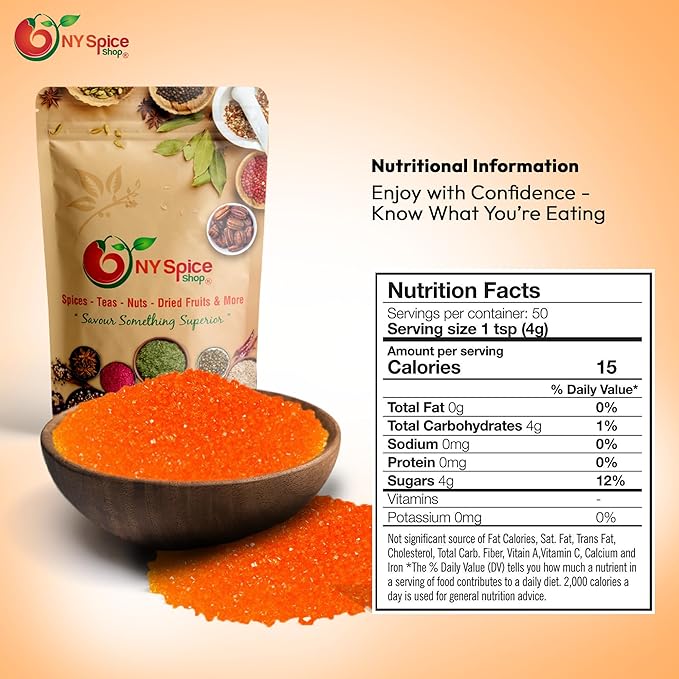 NY Spice Shop Orange Sanding Sugar - 1 Pound Sweet Edible Sprinkles for Party Decoration, Cakes, Cupcakes, Cookies Toppings & Dessert Dishes - Colorful Sugar Sprinkles for Party Favors & Baking Treats