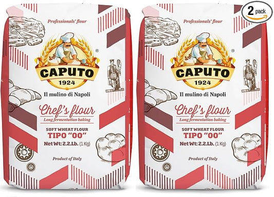 Antimo Caputo Chefs Flour 2.2 LB (Pack of 2) - Italian Double Zero 00 - Soft Wheat for Pizza Dough, Bread, & Pasta