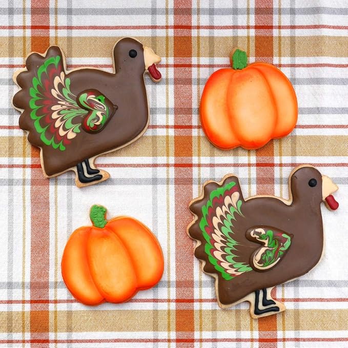 Thanksgiving Turkey Cookie Cutter Set, 2 Piece, 4.5", 2.9" Tall, Premium Food-Grade Stainless Steel, Dishwasher Safe