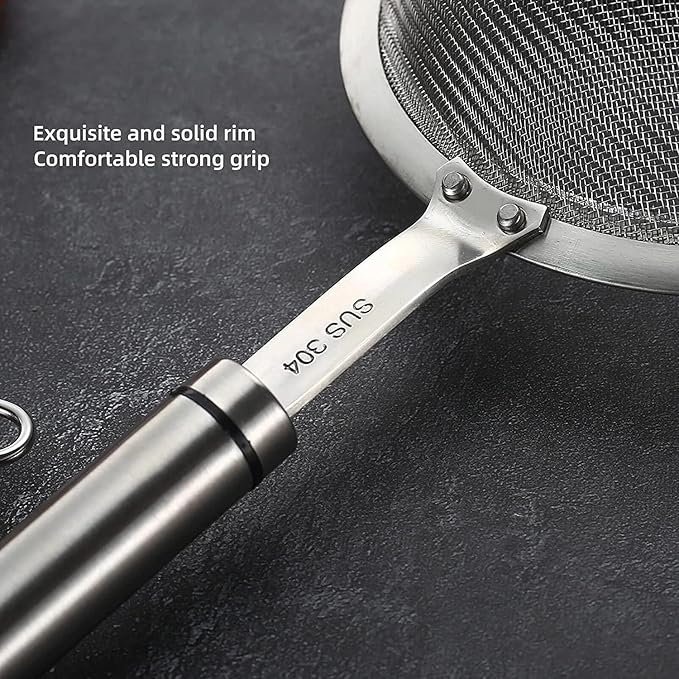 Flour Sifter Stainless Steel Round Sifter for Baking Cake Bread Colanders and Food Strainers