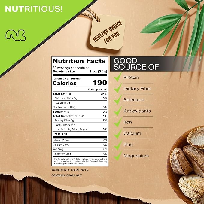 NUT CRAVINGS - Raw Brazil Nuts In Shell - Whole, (80oz - 5 LB) Bulk Nuts Packed Fresh in Resealable Bag - Healthy Protein Food Snack, All Natural, Keto, Vegan, Kosher