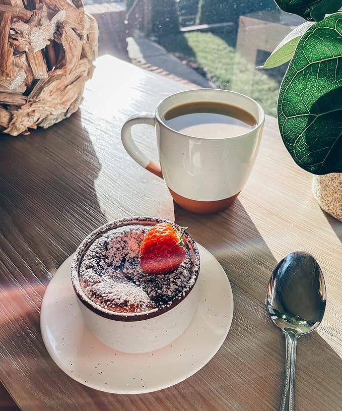 Mora Ceramic Ramekins - 6oz, Set of 6 - Small Oven Safe Baking Dishes/Cups - For Personal Pudding, Creme Brulee, Souffle, Serving Dip, Custard, Ice Cream - Single Mini Bowls - Vanilla White