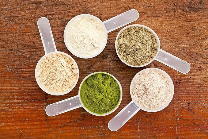 39 mL Plastic Measuring Packaging Scoop (= 39 cc/ = 8 teaspoon/ = 2.6 Tablespoon/ = 1.32 oz), Short Handle - to Measure and Dispense Spices, Granules, Powders, for Seeds Packing (5 scoops)