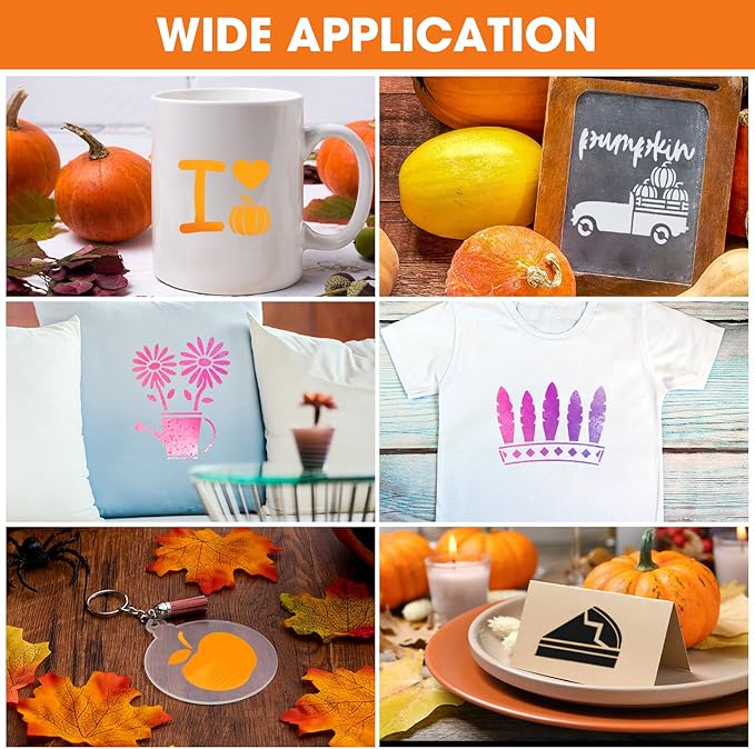66 Pcs Small Stencils for Crafts Reusable 3 Inch Stencils for Painting on Wood DIY Craft Paint Template for Wall Home Decor Card Rock Canvas Drawing Holiday Ornament(Pumpkin Style)