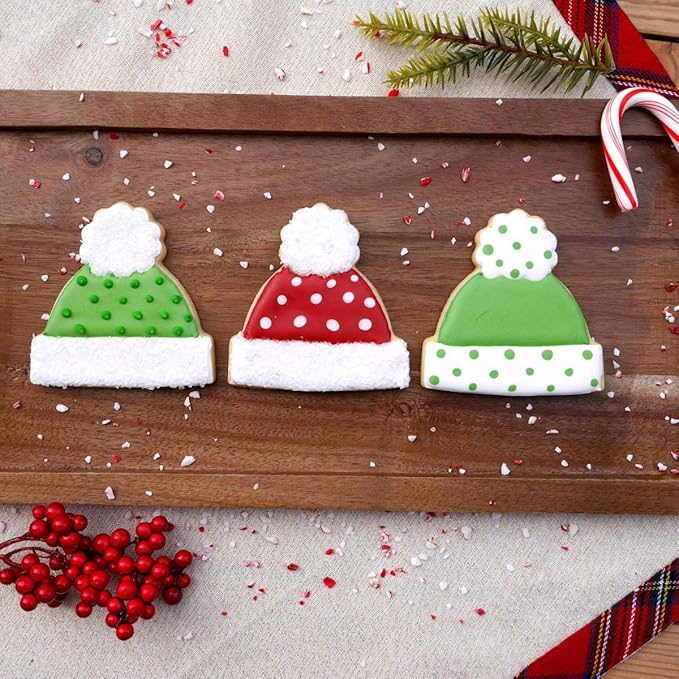 Winter Hat Cookie Cutter 3 Piece Set, Premium Food-Grade Stainless Steel, Dishwasher Safe (Winter Hat 3 Piece)