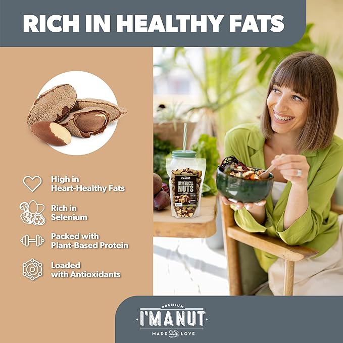 I’m A Nut Brazil Nuts, Broken, 48oz (3 lb) Distinct| Non GMO Batch Tested Gluten & Peanut Free Vegan Keto Friendly Large, Fresh Resealable bag