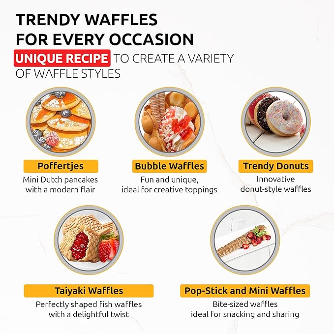 OLDSOUL Trendy Waffle & Pancake Mix | Bubble Belgian Cone | Natural Ingredients | Easy Preparation | Reach Vanilla Flavor (6 Lbs)