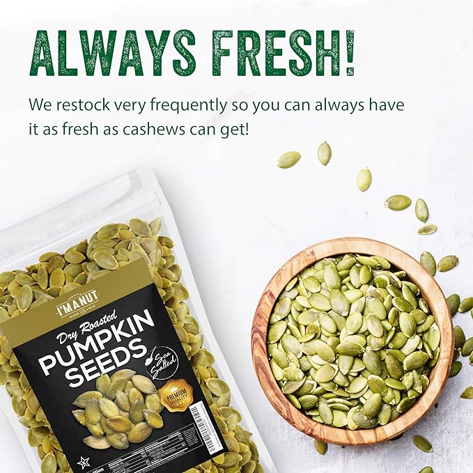 Oven Toasted Pumpkin Seeds with Sea Salt (Papitas) 48 oz (3 lb) Batch Tested Gluten & Peanut Free | No Oils | No PPO | Non GMO | Vegan and Keto Friendly | Premium Quality