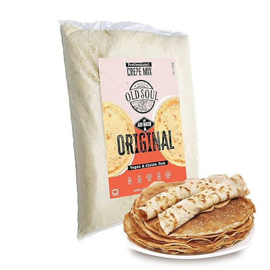 OldSoul Professional Crepe Mix | Original Dough Mix | Classic Flavour | 5 Lbs | 36 Crepes (5 Lbs, Gluten Free & Vegan)