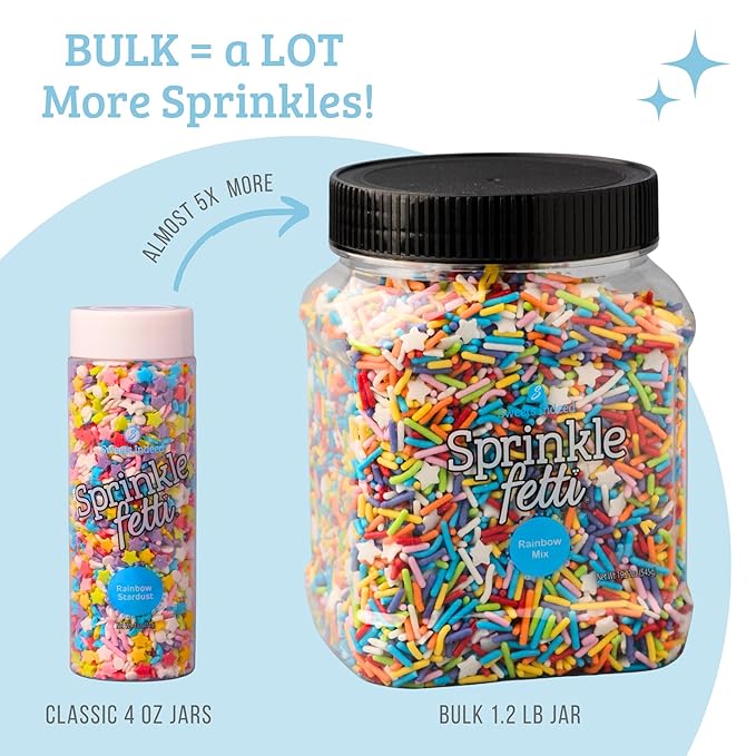 Sweets Indeed Bulk Rainbow Sprinkles – 1.2 lb Premium Decorating Mix | Ideal for Cakes, Cookies, Cupcakes & Holiday Baking