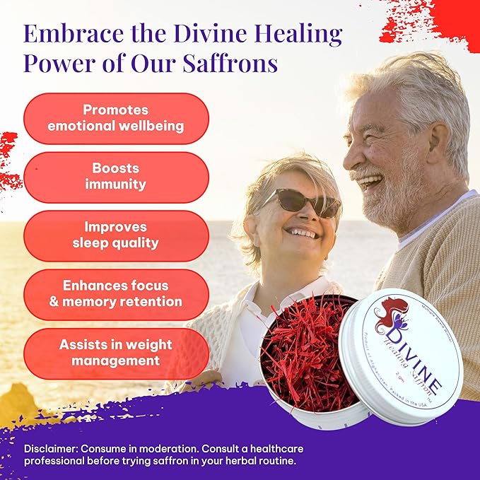 Saffron Threads - 100% Fresh, Pure Saffron from Afghanistan - Premium Award Winner Red Saffron Threads for Cooking Spanish Rice Paella & Risotto, Golden Milk, Tea & More - Divine Healing Saffron, 1g