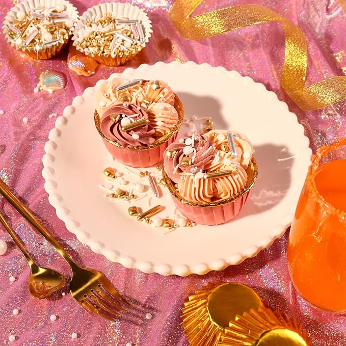 Gold Sprinkles for Cake Decorating 3.5 Ounces, Edible Gold White Silver Sprinkles for Cupcake Topper, Cookiess, Perfect for Wedding, New Year’S Eve Party