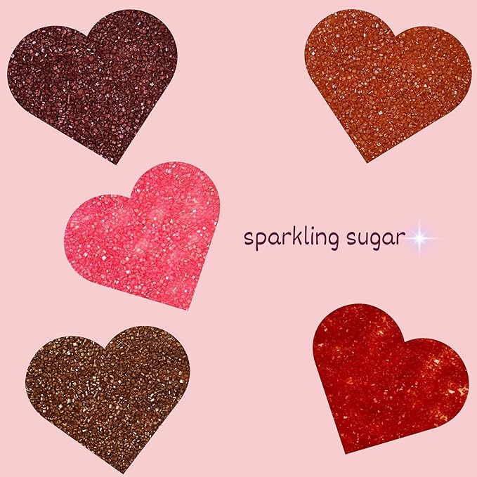 Confect Sparkling Sugar for Baking & Cake Decoration | Assorted pack of 5 Arabian Nights Sparkling Sugar Sprinkles Mix Bronze, Bright Pink, Copper, Orange & Deep Red | Vegan, Gluten-Free, Nut-Free, Soy-Free, Dairy-Free, Palm Oil-Free- 5 Oz