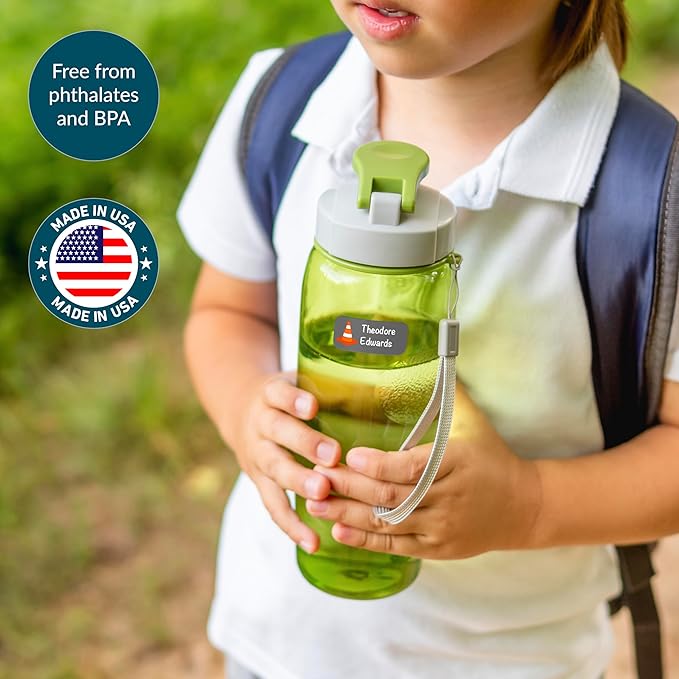 Personalized Waterproof Name Labels for Kids | Optional Packs 50, 150, 230 Labels | Custom Name Stickers for Kids' Clothing Tag, Water Bottle, Customize Kid Name Label for Daycare Construction