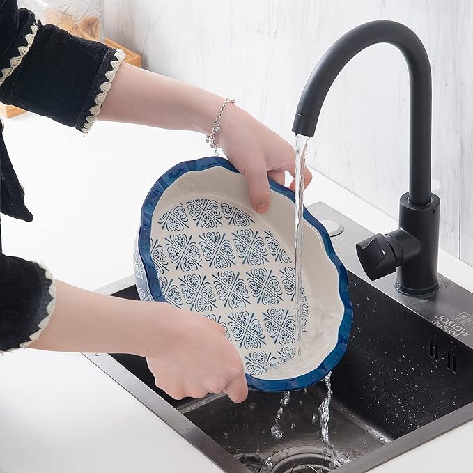 Wisenvoy Pie Pan Ceramic Pie Dish Pie Plate Porcelain Deep Dish Pie Pan Non-Stick Pie Pans