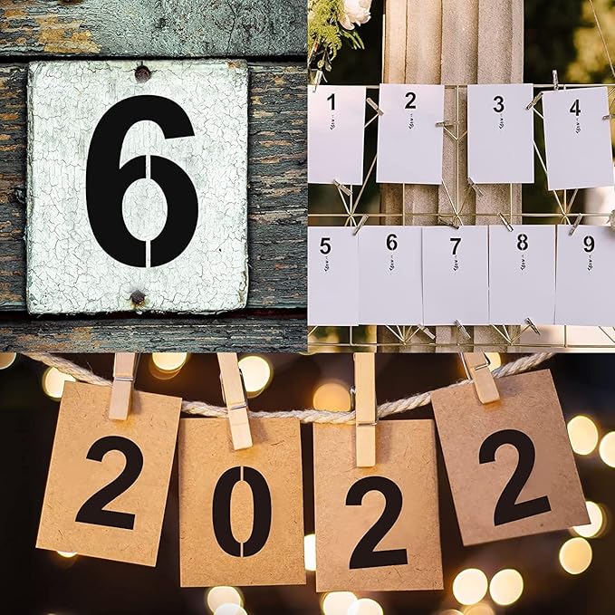 5 Inch Number Stencils Plastic Number Stencils Reusable Digital Painting Templates for Cake Stencil Address Painting Stencil Templates